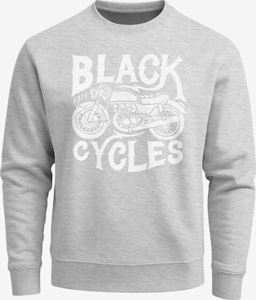 Neverless Sweatshirt 'Black Cycles' in Grau: Vorderseite