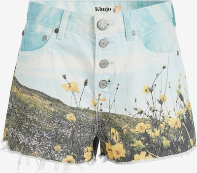 khujo Jean 'Anouk' en bleu clair / jaune / vert / blanc, Vue avec produit