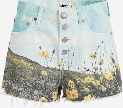 khujo Shorts 'Anouk' in hellblau / gelb / grün / weiß, Produktansicht