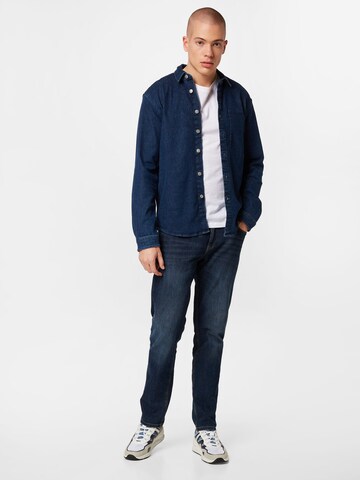 TOM TAILOR DENIM Regular fit Button Up Shirt in Blue