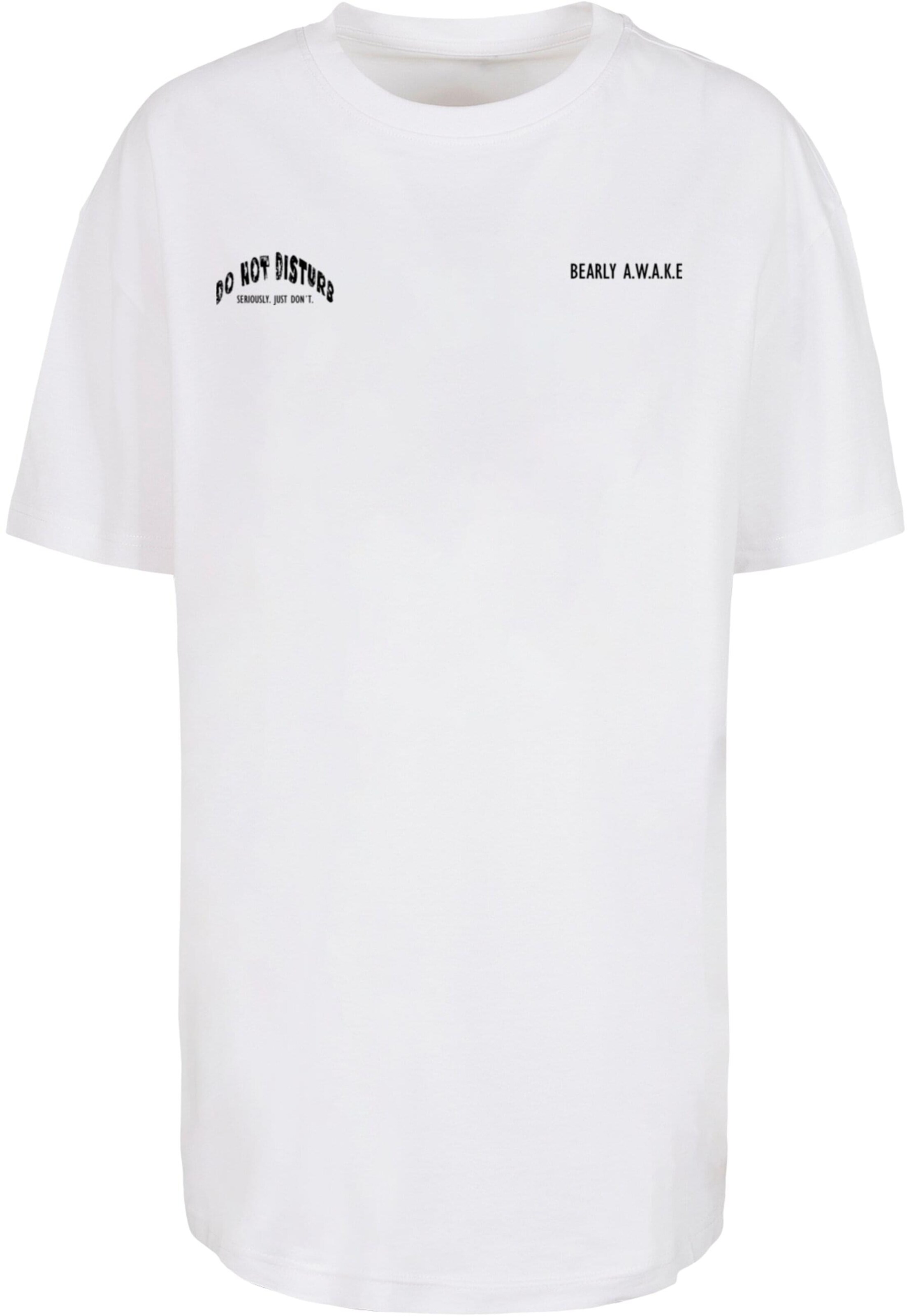 Merchcode Shirt 'Barely Awake' in Weiß: Vorderseite