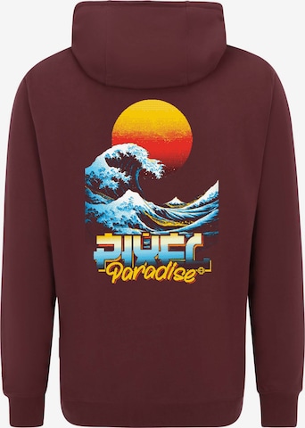 Oldskull Hoodie 'Retro Pixel Wave Logo Graphic' in Rot: Vorderseite