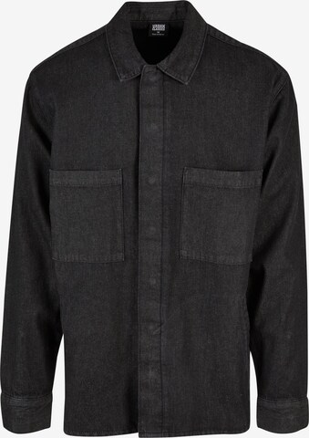 Urban Classics Comfort fit Button Up Shirt in Black: front