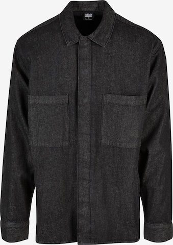 Urban Classics Comfort fit Overhemd in Zwart: voorkant