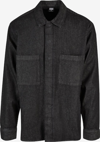 Urban Classics Comfort fit Button Up Shirt in Black: front