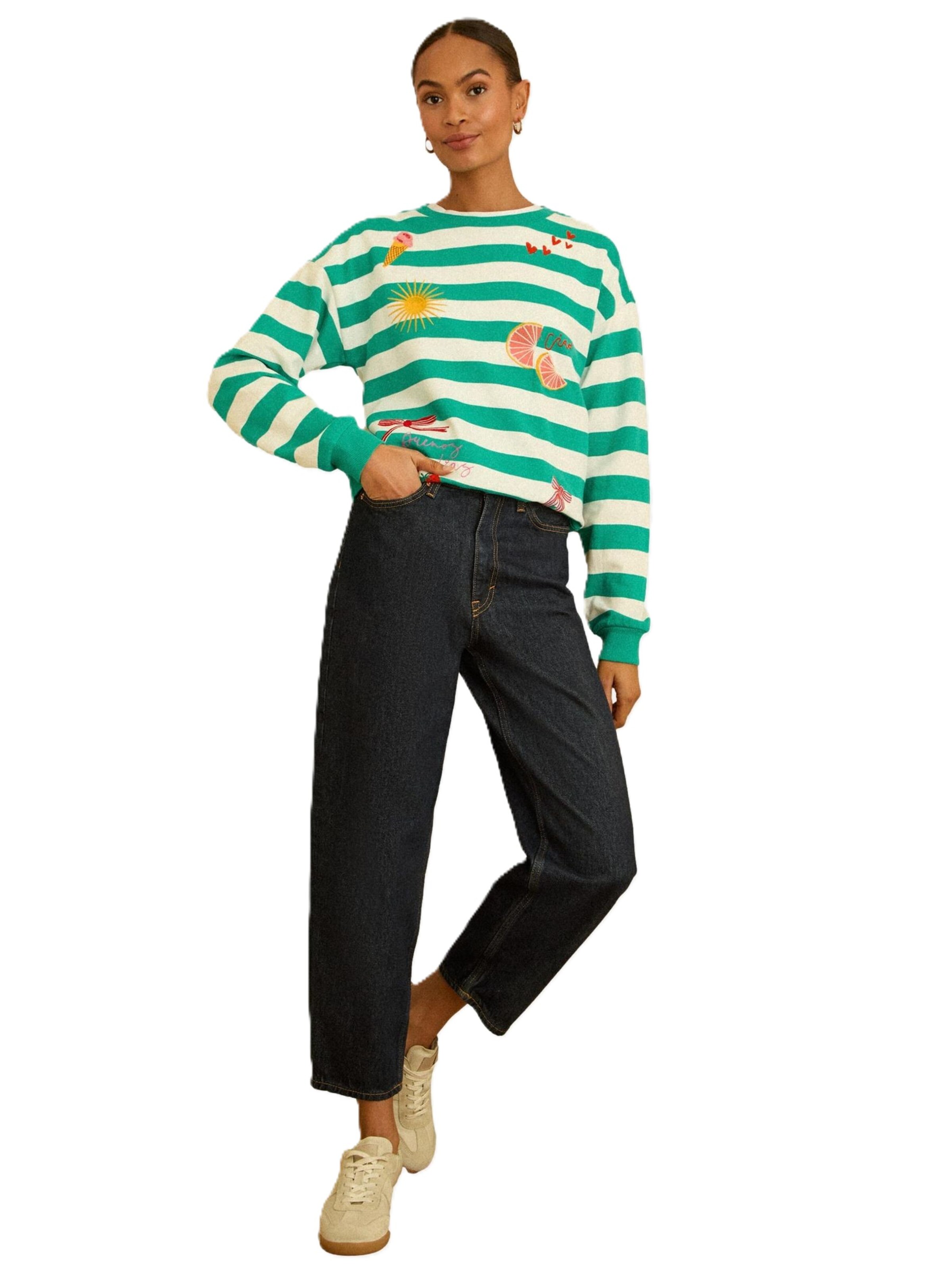 Felpa di love & roses in verde: frontale