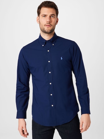Polo Ralph Lauren Слим Рубашка в Синий: спереди