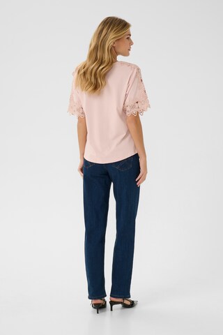 T-shirt 'Livy' Cream en rose