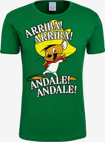 LOGOSHIRT Looney Tunes T-Shirt 'Arriba! Andale!' in Grün: predná strana