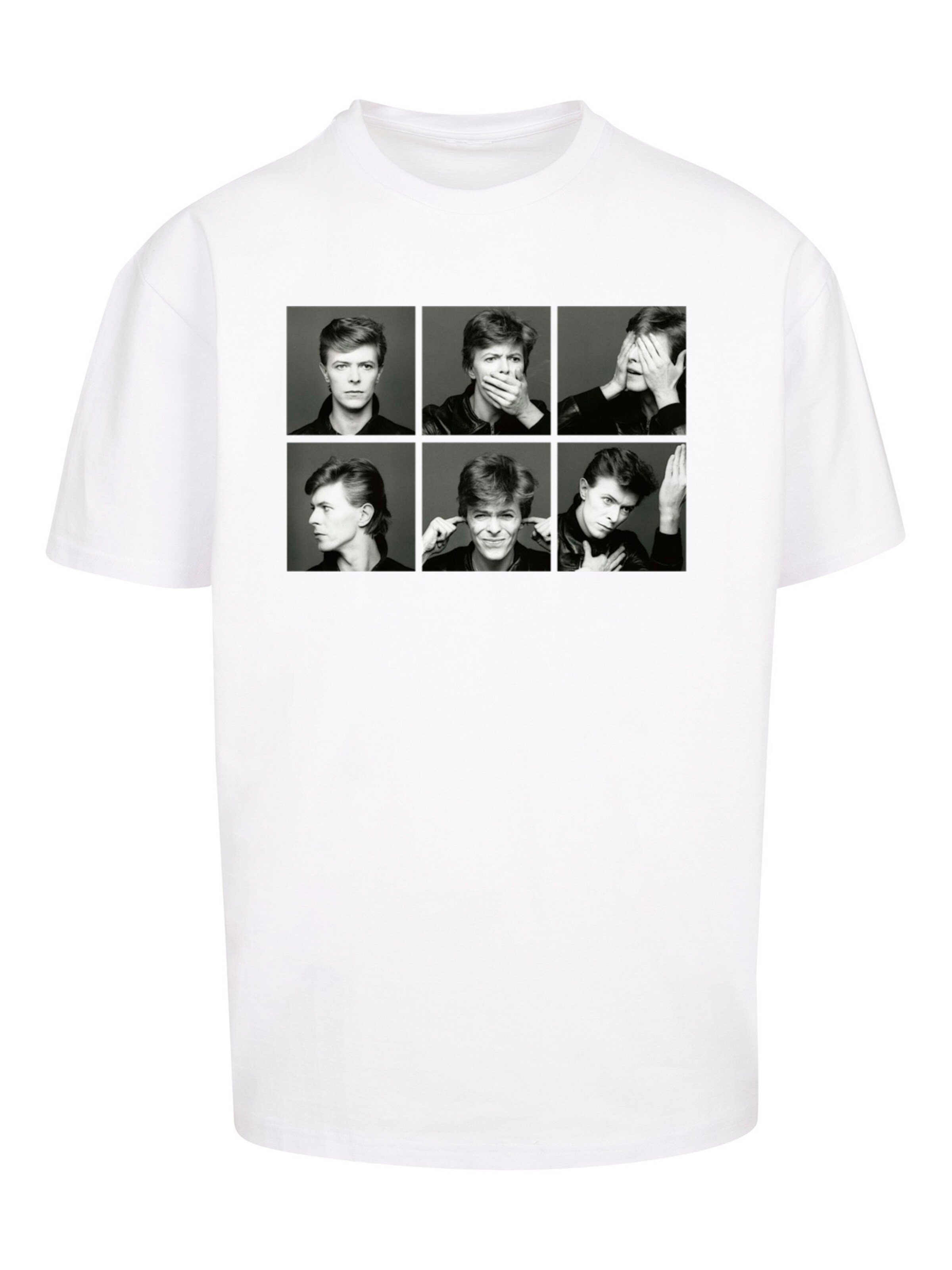 F4NT4STIC Shirt 'David Bowie Photo Collage' in White: front