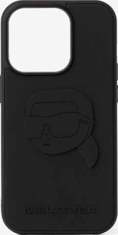 melns Karl Lagerfeld Viedtālruņa maciņš 'iPhone 14 Pro': no priekšpuses