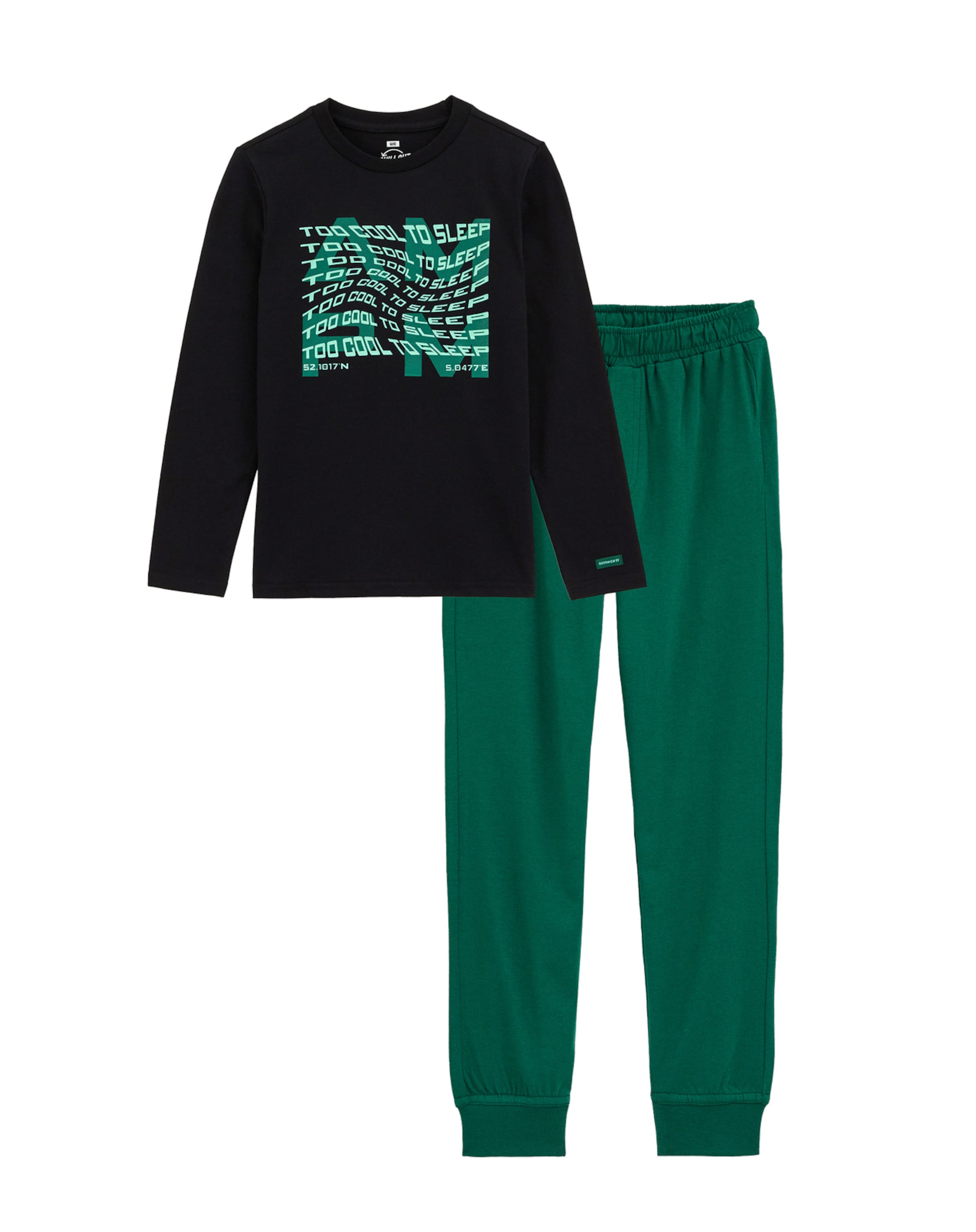 WE Fashion Πιτζάμα σε μαύρο: μπροστά