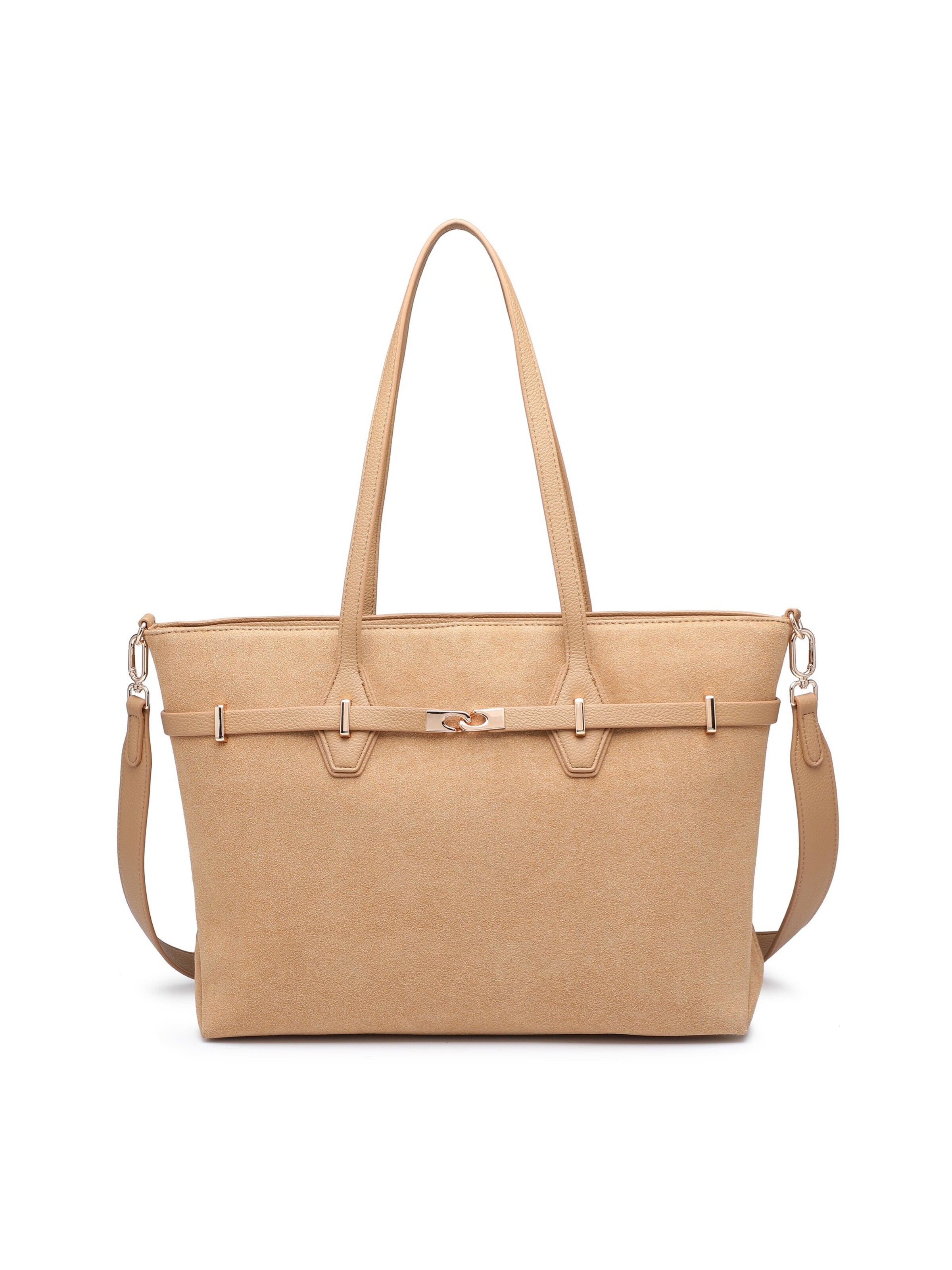 Borsa a mano 'Borsa a Mano Donna Ecopelle - Modello KSD52134 con Tracolla Staccabile' di Kassandra in marrone: frontale