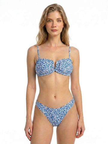 BONVERANO Classic Bikini 'Damen Bikini Set in blauem Leo• Print,verstellbar' in Blue: front