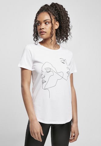 Merchcode T-Shirt 'One Line Fit' in Weiß: predná strana