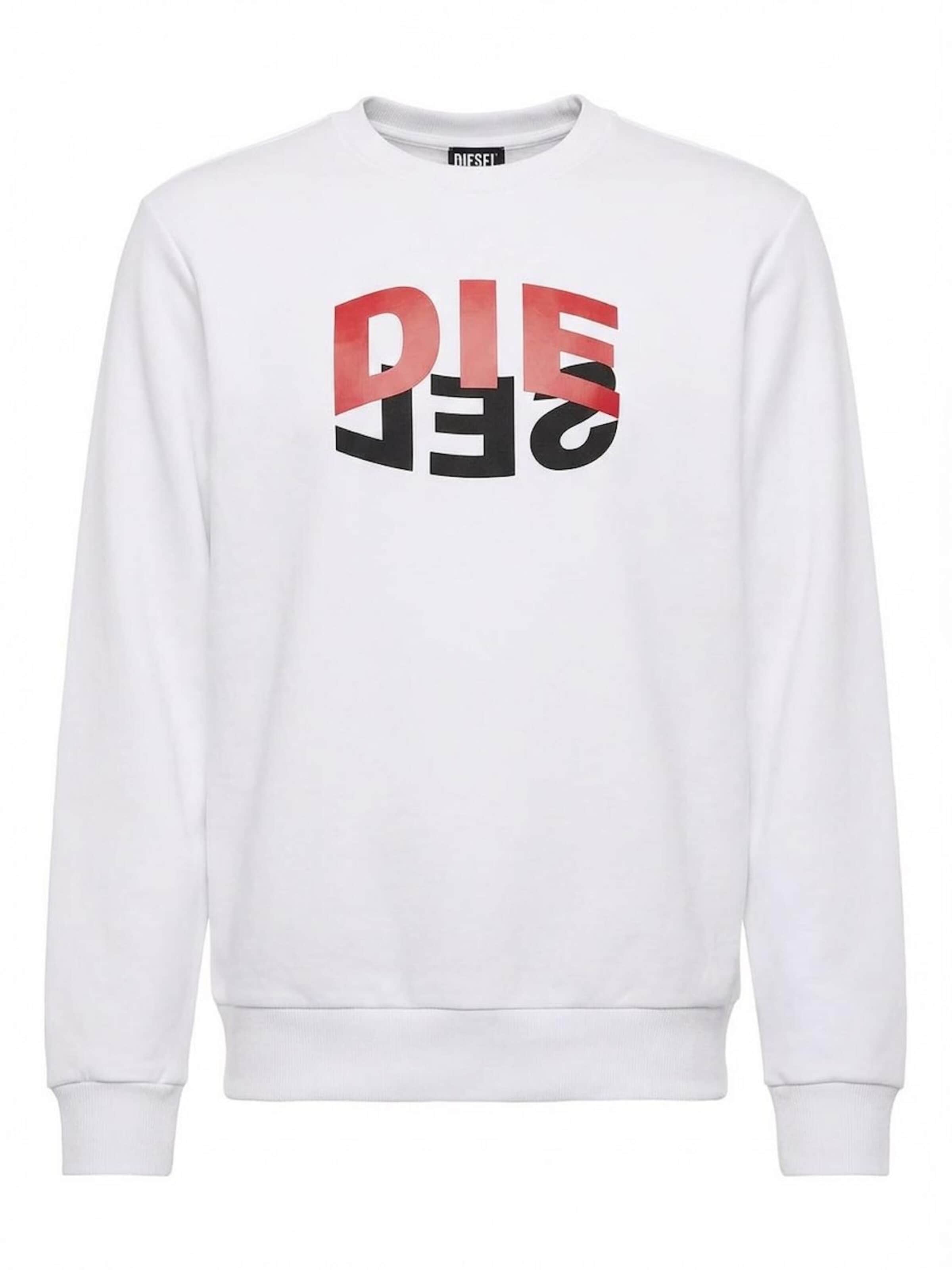 DIESEL - Pullover 'S-GIRK-N80' em branco: frente
