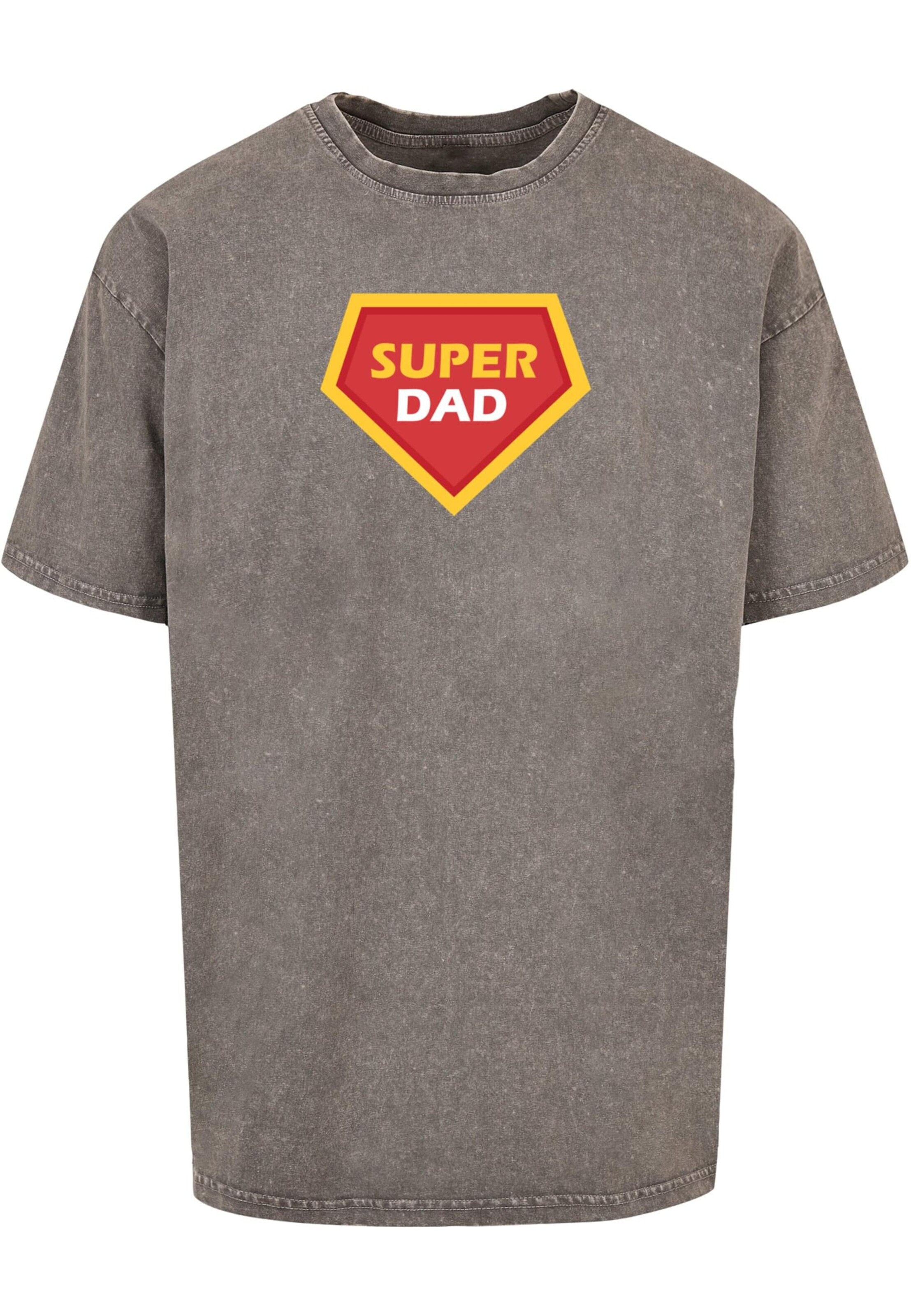 Merchcode Shirt 'Fathers Day - Super Dad' in Grey: front