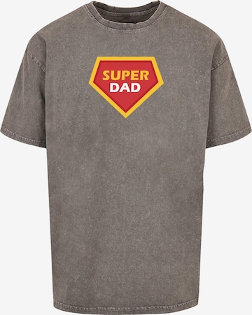 Merchcode Shirt 'Fathers Day - Super Dad' in Grey: front