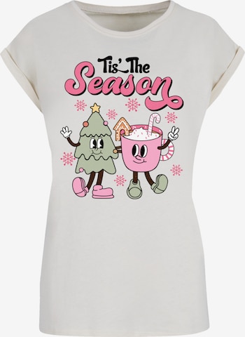 F4NT4STIC T-Shirt 'Tis The Season Christmas Tree Cocoa' in Beige: Vorderseite