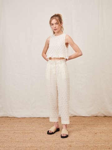 LeGer by Lena Gercke Tapered Pleat-front trousers 'Dulcie' in White