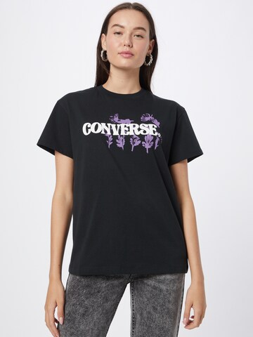 T-shirt CONVERSE en noir : devant