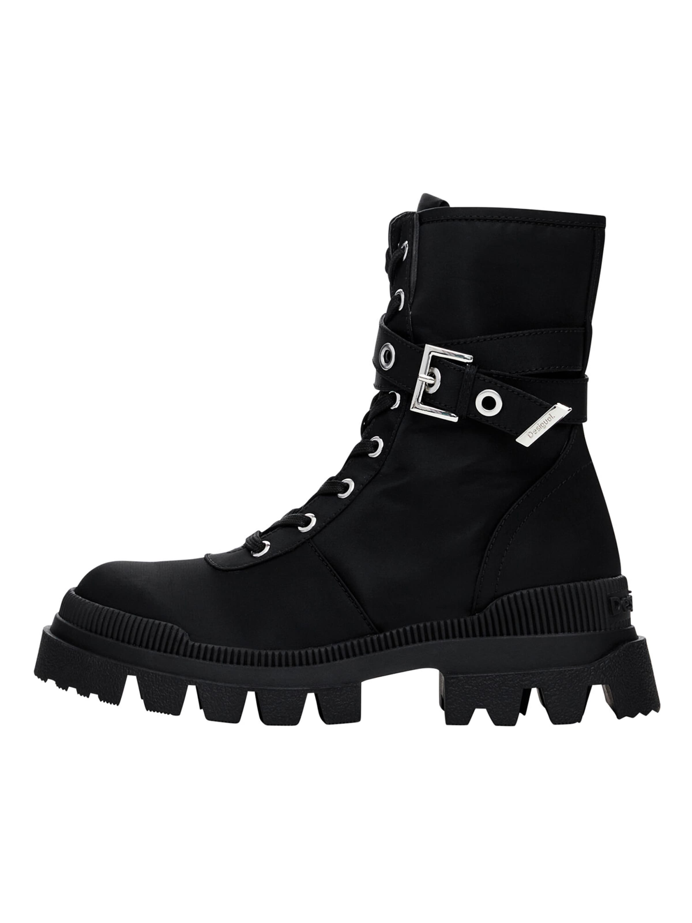 Desigual Μποτάκι με κορδόνια σε μαύρο: μπροστά