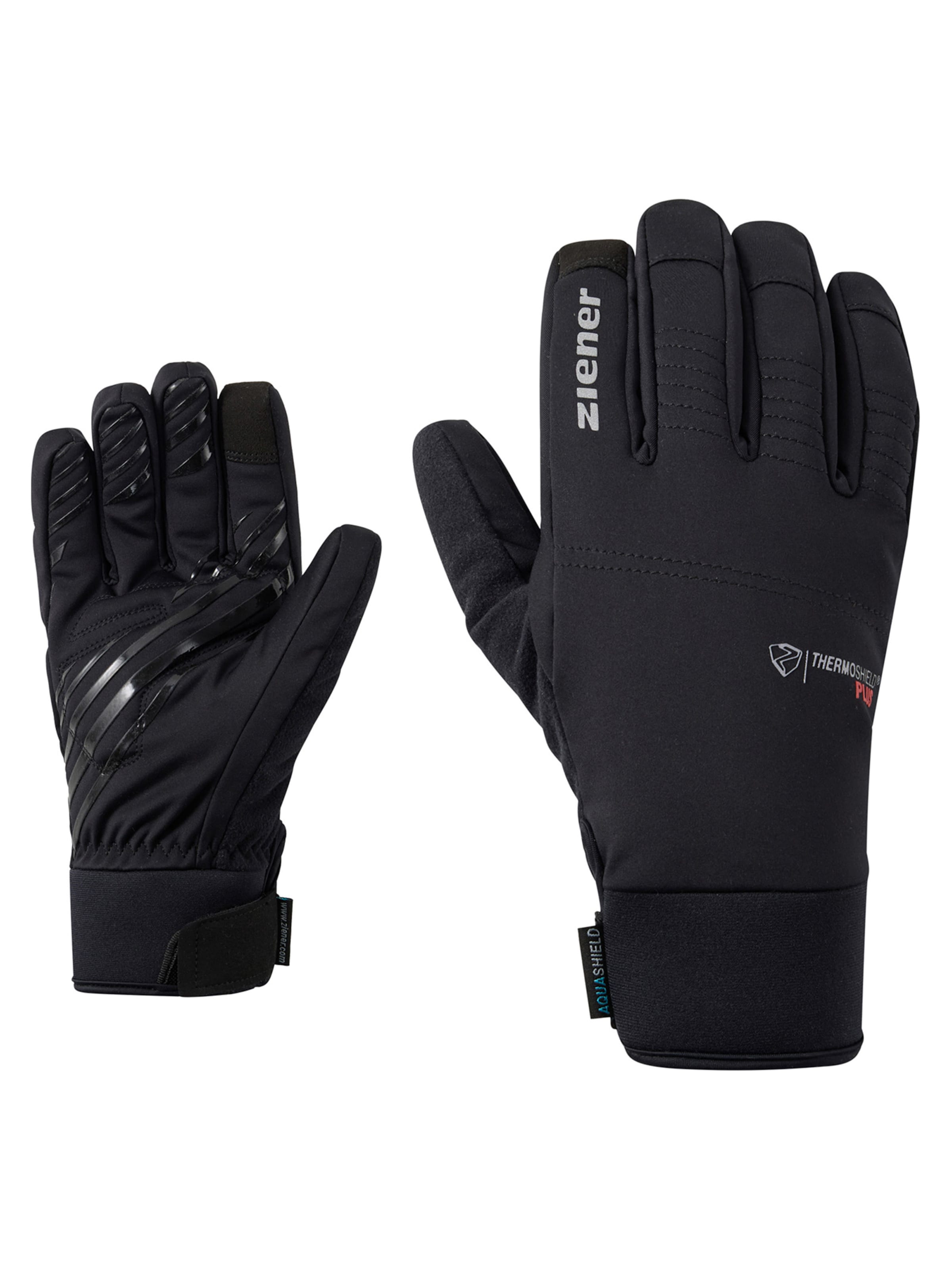 ZIENER Athletic Gloves 'DINUSO-Z AS® PR TOUCH' in Black: front