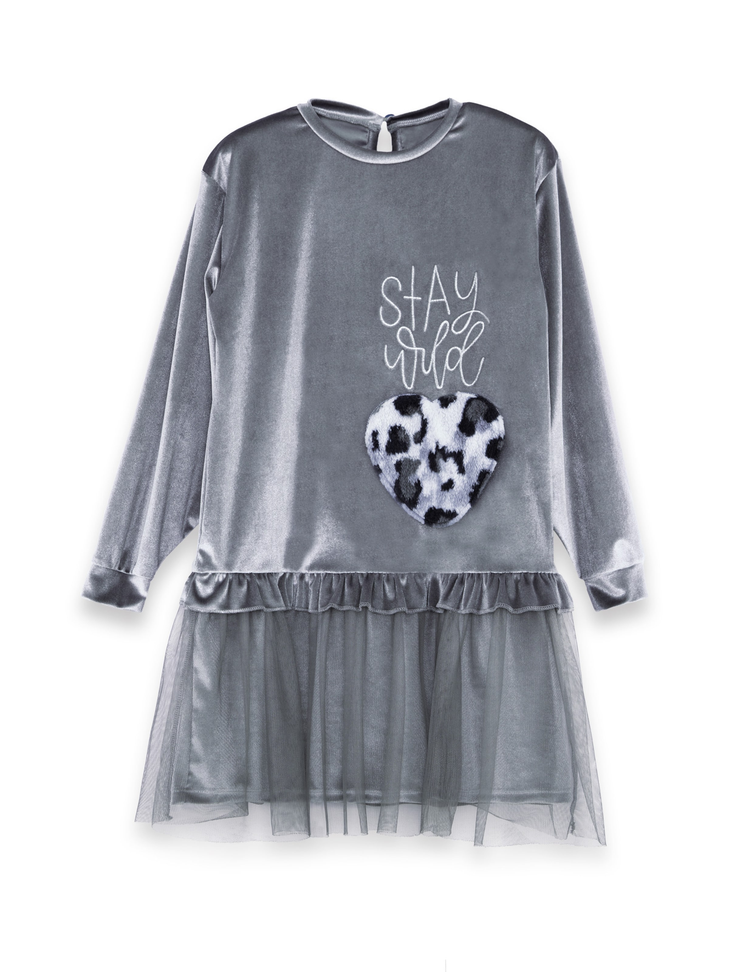 Denokids Dress ' CFF-25S1-097 ' in Grey: front