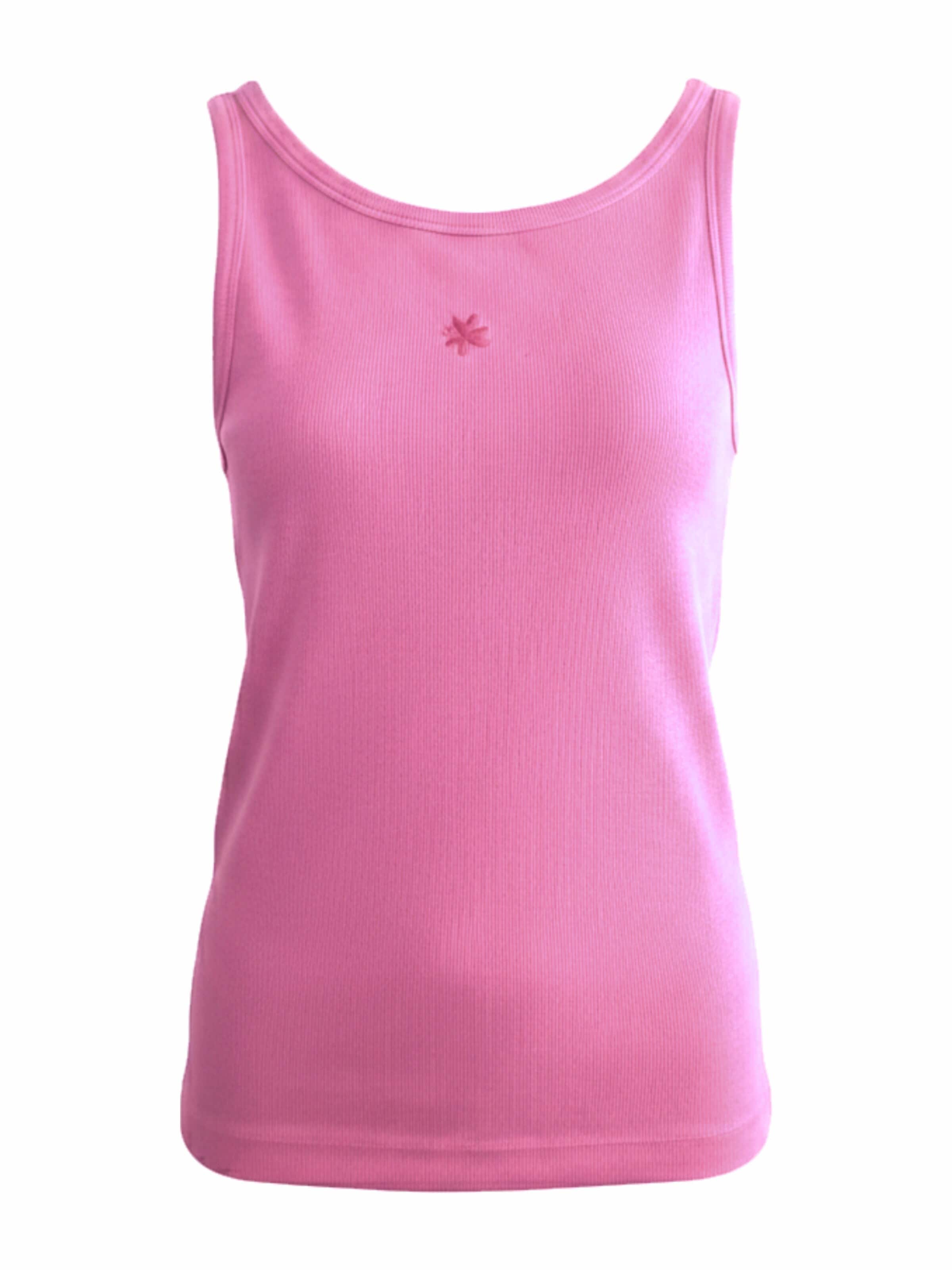 Haut 'Damen Ripp Top mit Stickerei - PetraC' LIKS. Munich en rose : devant