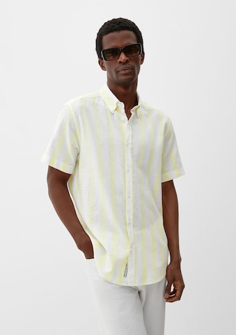 s.Oliver Regular fit Button Up Shirt in Yellow: front