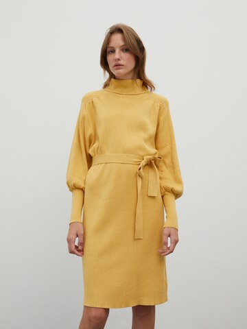 EDITED - Vestido de malha 'Malene' em amarelo: frente