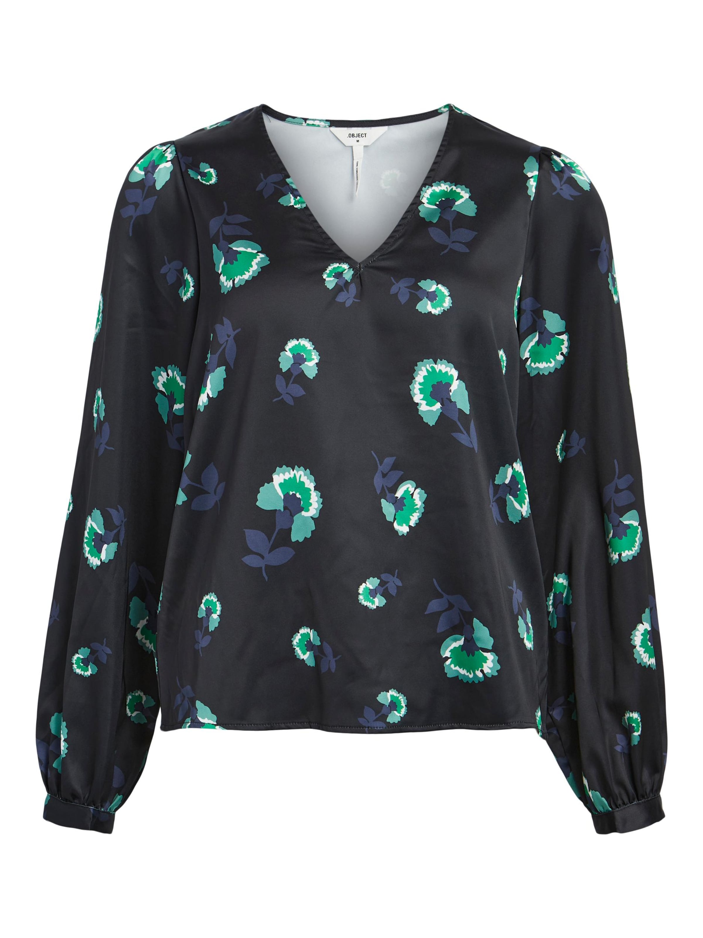 OBJECT Блуза 'AGAFIA' в черно: отпред