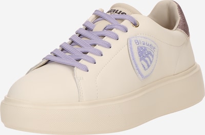 Sportbačiai be auliuko iš Blauer.USA, spalva – kremo / brokato spalva / purpurinė / sidabrinė, Prekių apžvalga