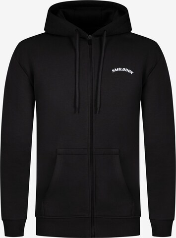 Smilodox Zip-Up Hoodie 'Malcolm' in Black: front