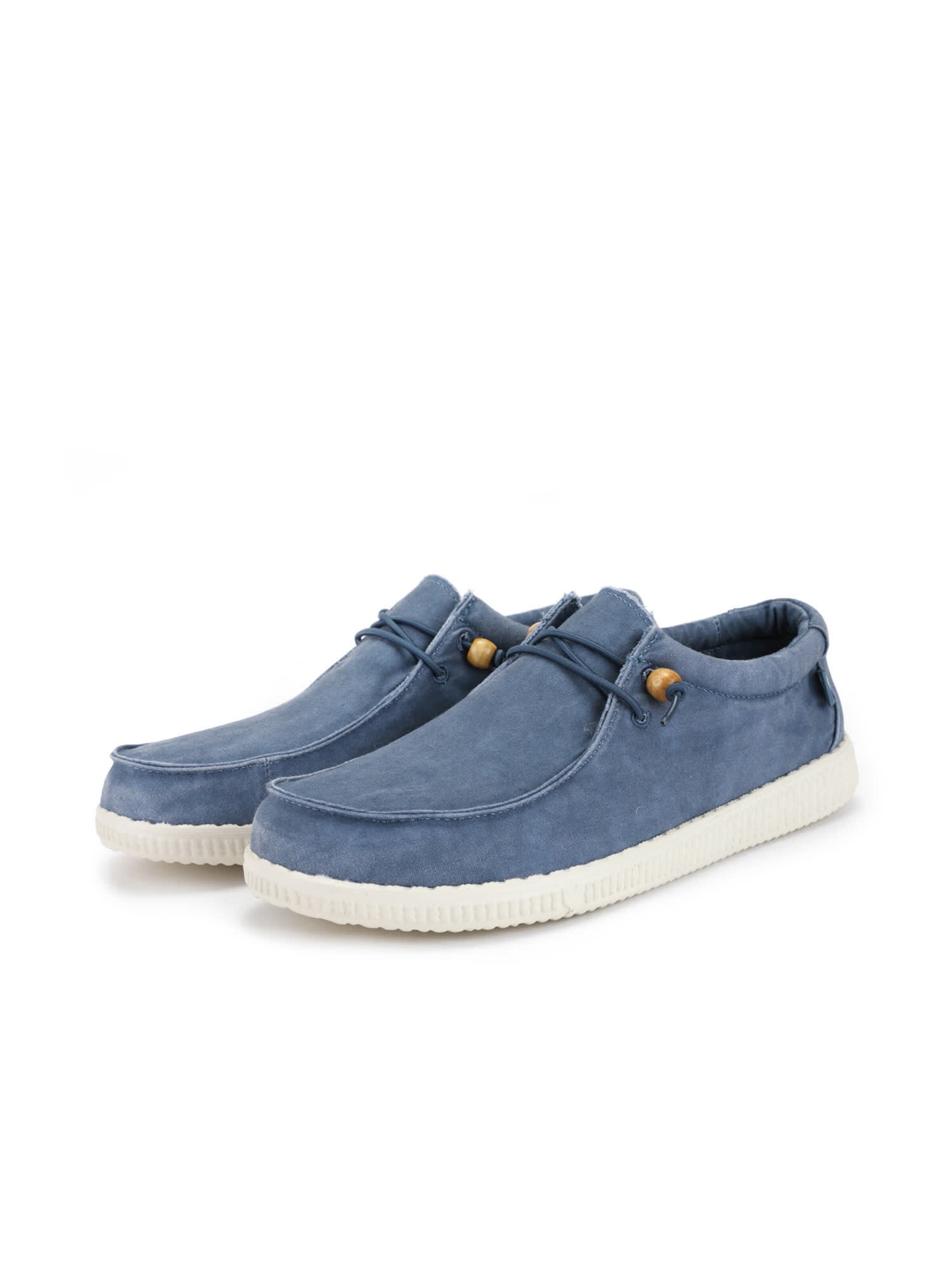 Walk In Pitas Moccasin 'Wallabi' in Blue: front