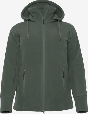 POLARINO Athletic Fleece Jacket in Green: front