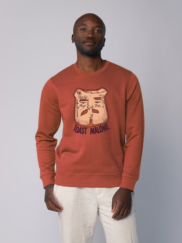 Sweat-shirt ' Toast Malone ' Watapparel en marron : devant