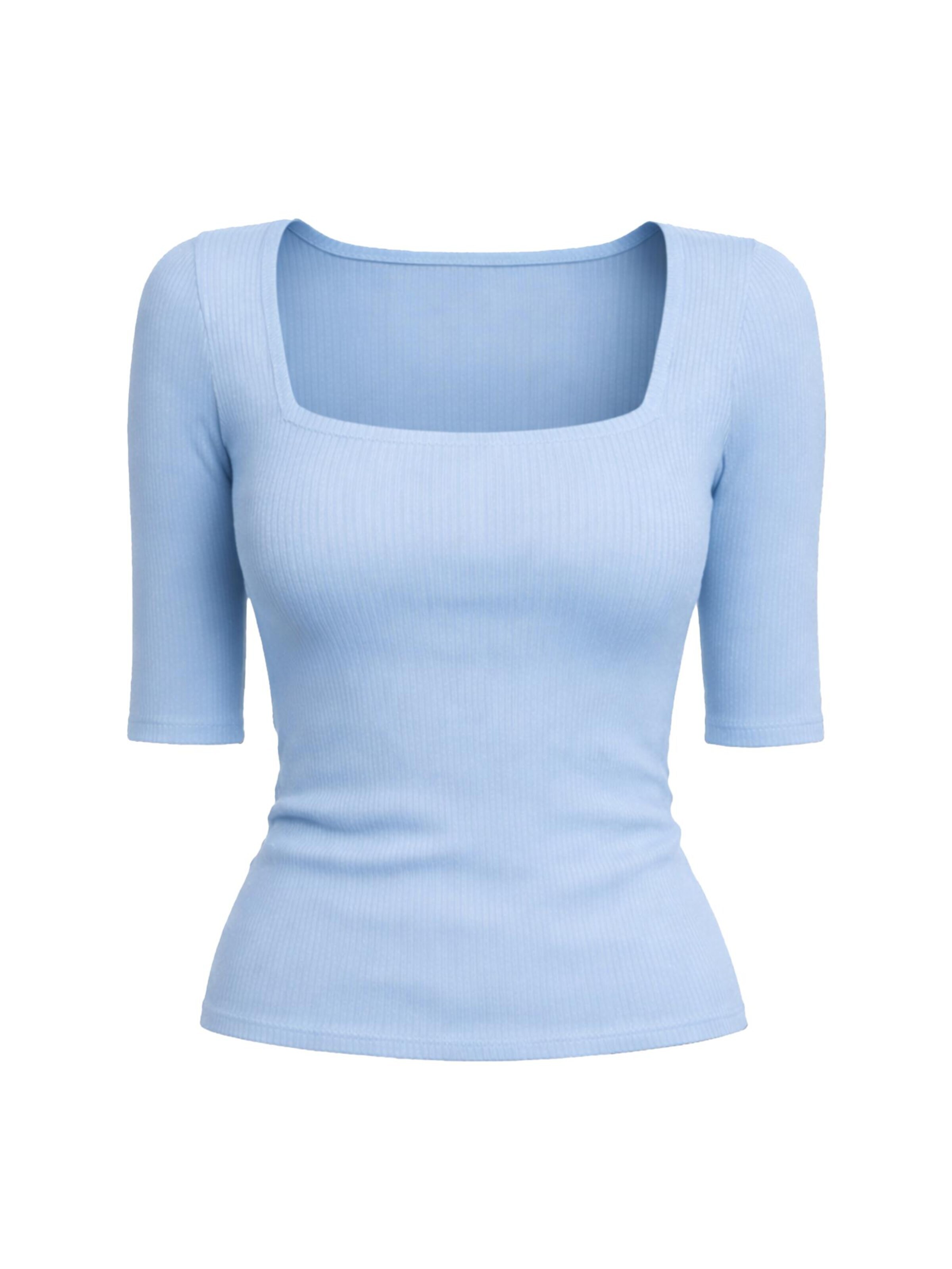 PANTHEROAR Shirt 'Caro Neck Short Sleeve Top'‌‌‌‌‌‌ in Blau: Vorderseite