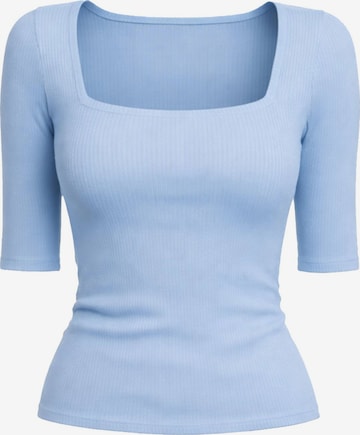 T-shirt 'Caro Neck Short Sleeve Top' PANTHEROAR en bleu : devant
