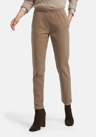 Peter Hahn Slim fit Pants in Beige: front