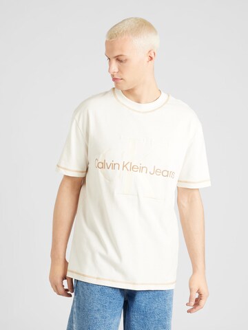 T-Shirt Calvin Klein Jeans en beige : devant