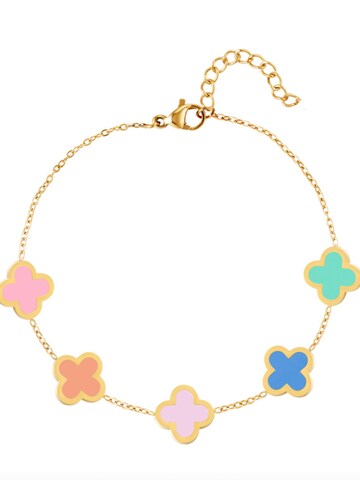 Cala Rose Bracelet 'HAPPY CLOVER' in Gold: front