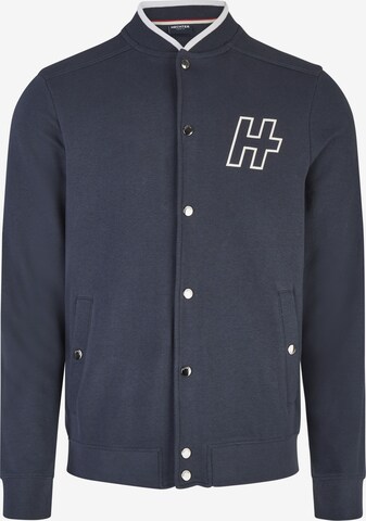 HECHTER PARIS Zip-Up Hoodie in Blue: front