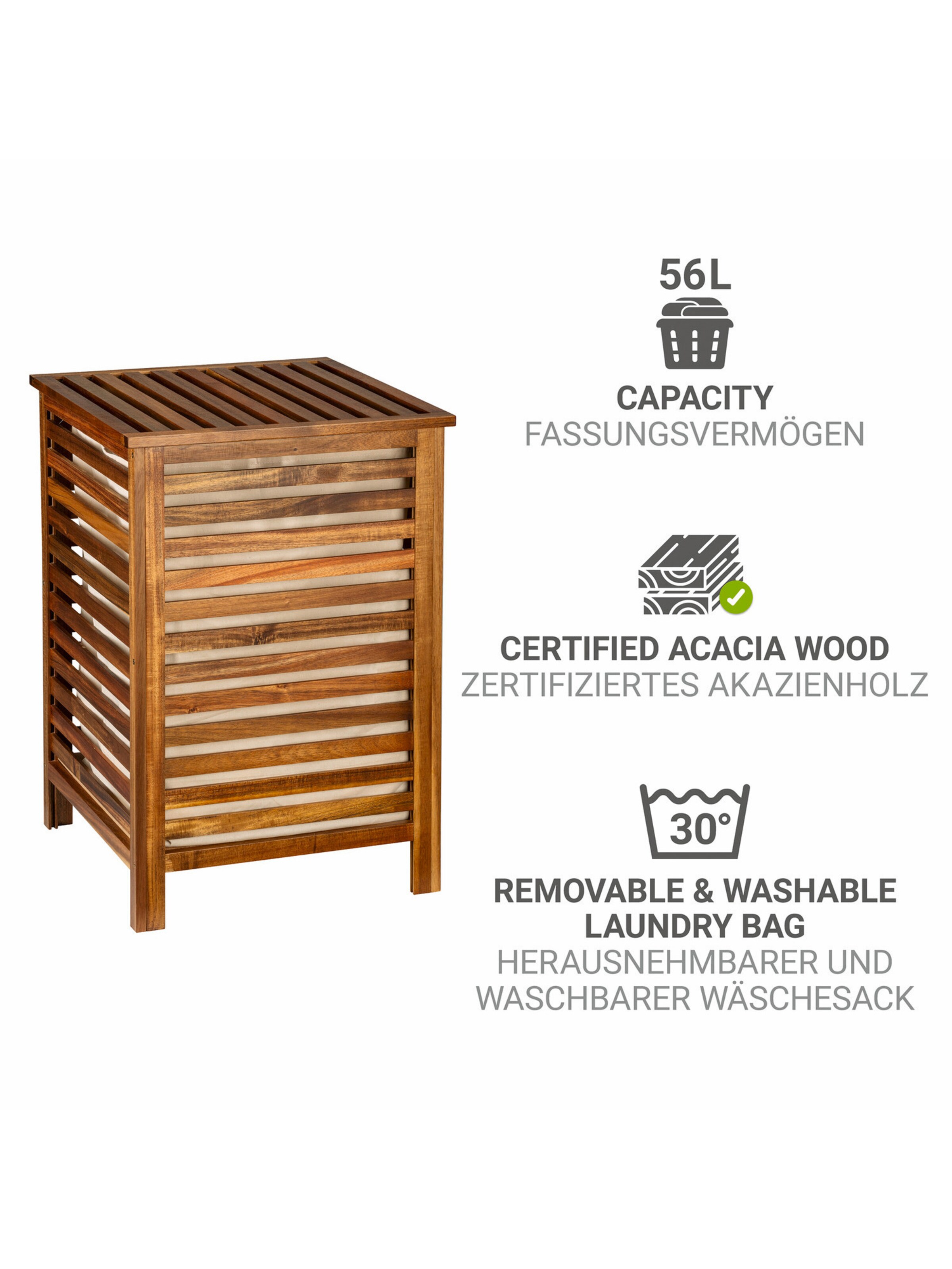 Wenko Laundry Basket in Brown