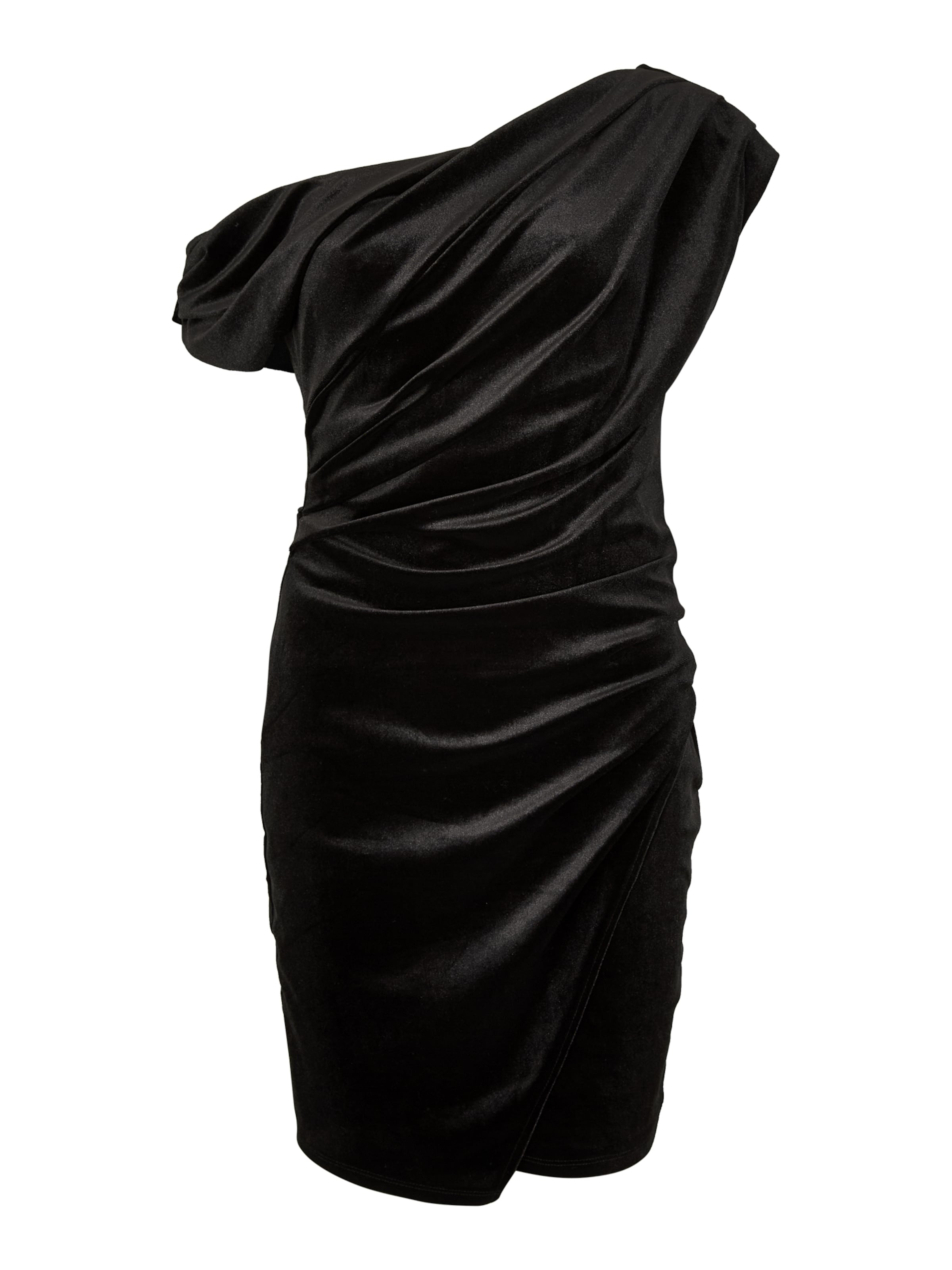 Apricot One-Shoulder Velvet Bodycon Mini Dress ' ' in schwarz, Produktansicht