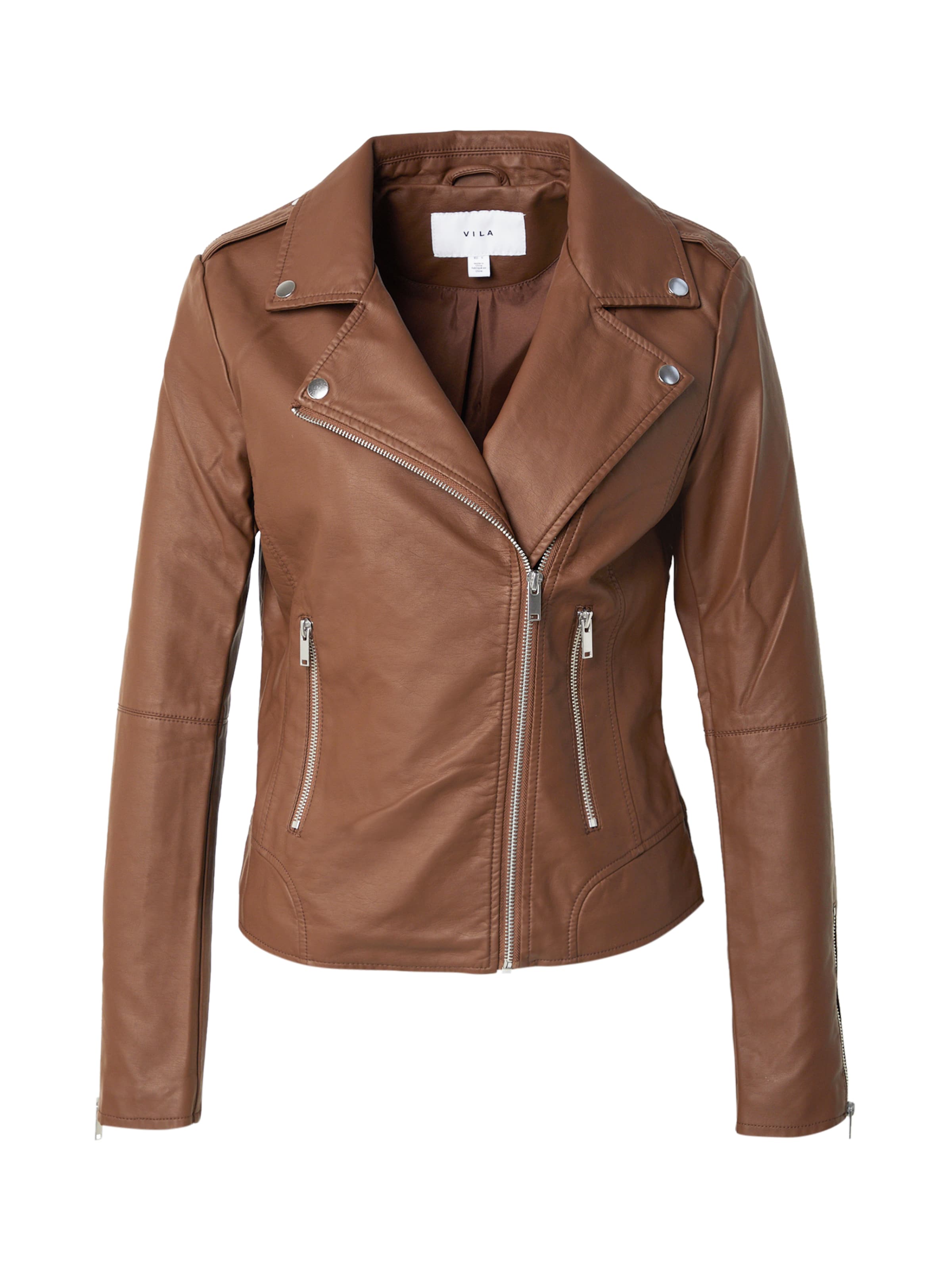 VILA Демисезонная куртка 'VICara' в Коричневый: спереди