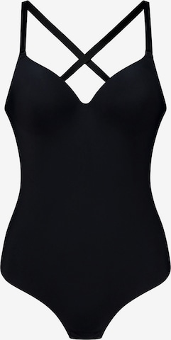 Bye Bra Shaping bodysuit 'Low Back Bodysuit Thong' in Black: front