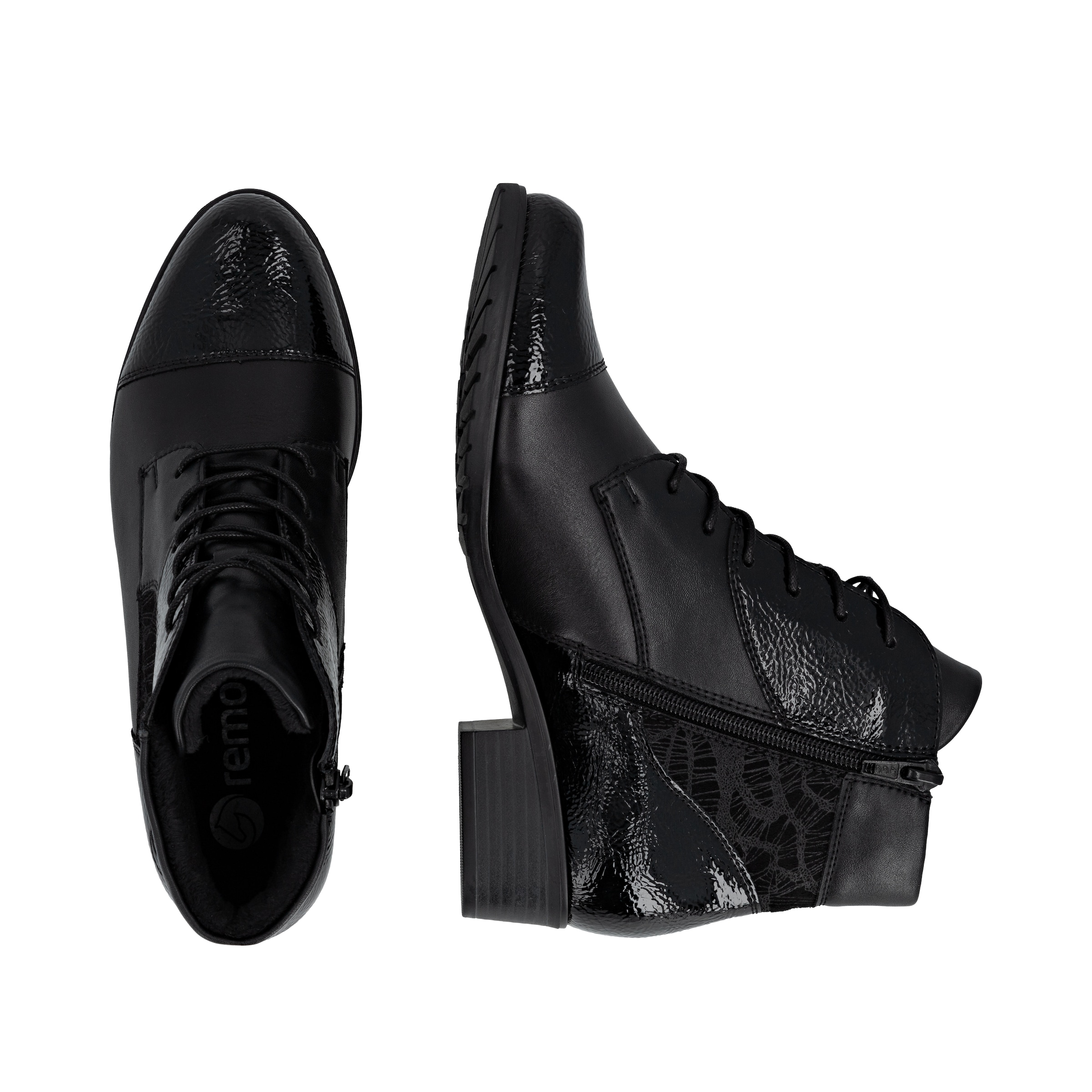 Bottines à lacets REMONTE en noir