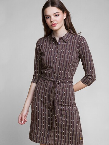 4funkyflavours Shirt Dress 'Gotta Make Up Your Mind' in Brown