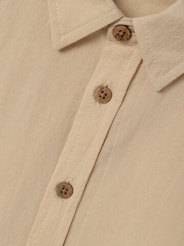 NAME IT Regular fit Button Up Shirt in Beige